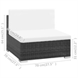 Afuera Living Contemporary 7 Piece Poly Rattan Patio Sofa Set in Black