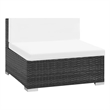 Afuera Living Contemporary 7 Piece Poly Rattan Patio Sofa Set in Black