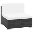 Afuera Living 6 Piece Poly Rattan Patio Sofa Set in Black/Cream
