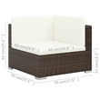 Afuera Living 7 Piece Poly Rattan Patio Sofa Set in Brown/Cream