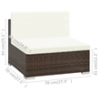 Afuera Living 7 Piece Poly Rattan Patio Sofa Set in Brown/Cream
