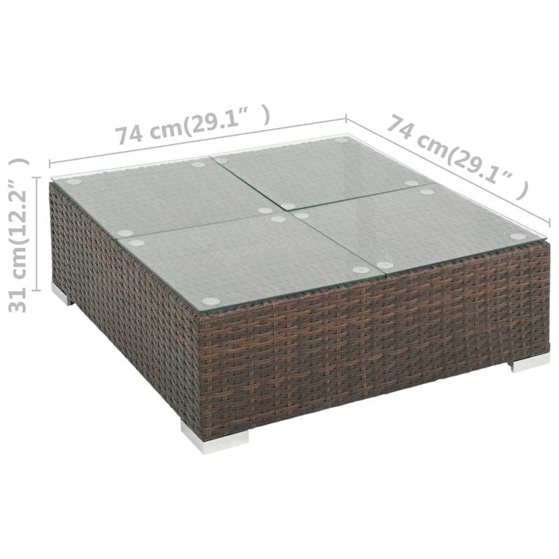 Afuera Living 7 Piece Poly Rattan Patio Sofa Set in Brown/Cream