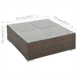 Afuera Living 7 Piece Poly Rattan Patio Sofa Set in Brown/Cream