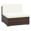 Afuera Living 7 Piece Poly Rattan Patio Sofa Set in Brown/Cream