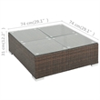Afuera Living Contemporary Poly Rattan Patio Sofa Set in Brown