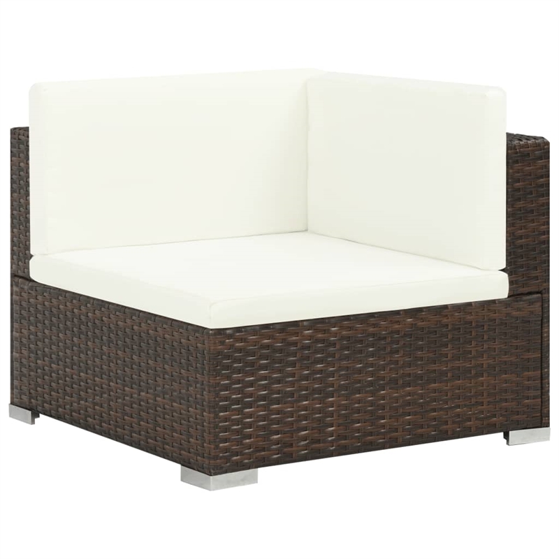 Afuera Living Contemporary Poly Rattan Patio Sofa Set in Brown