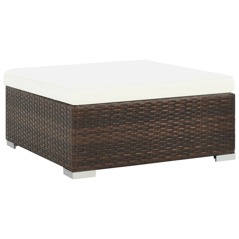 Afuera Living Contemporary Poly Rattan Patio Sofa Set in Brown