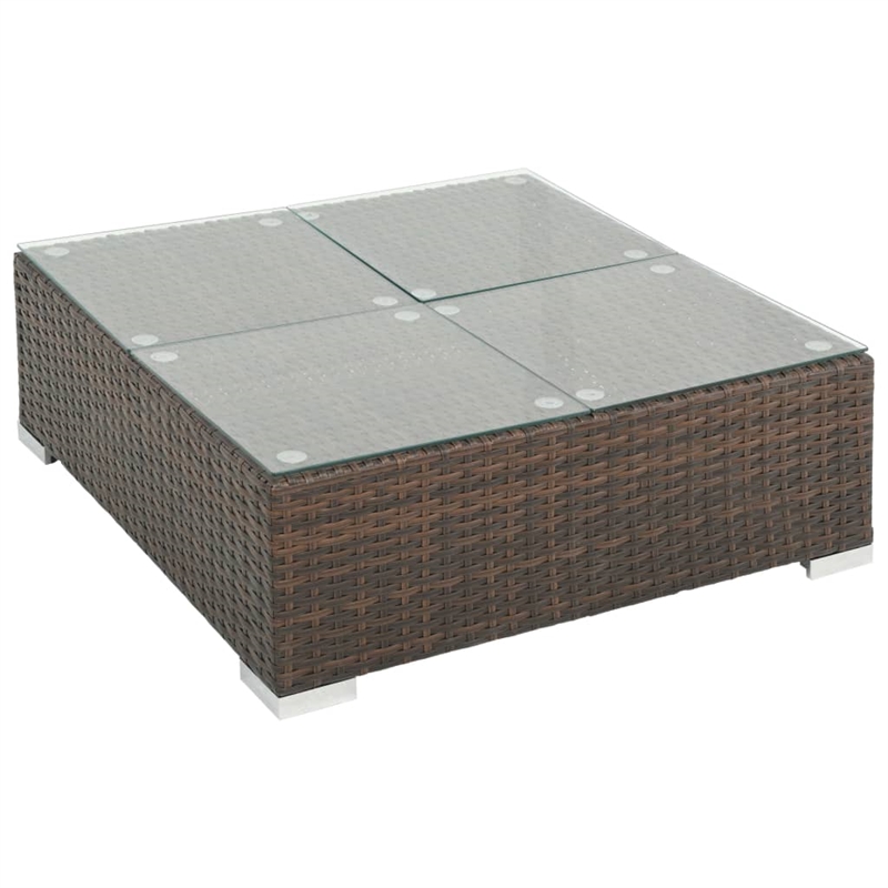 Afuera Living Contemporary Poly Rattan Patio Sofa Set in Brown