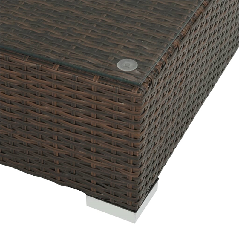 Afuera Living Contemporary Poly Rattan Patio Sofa Set in Brown