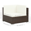 Afuera Living Contemporary Poly Rattan Patio Sofa Set in Brown