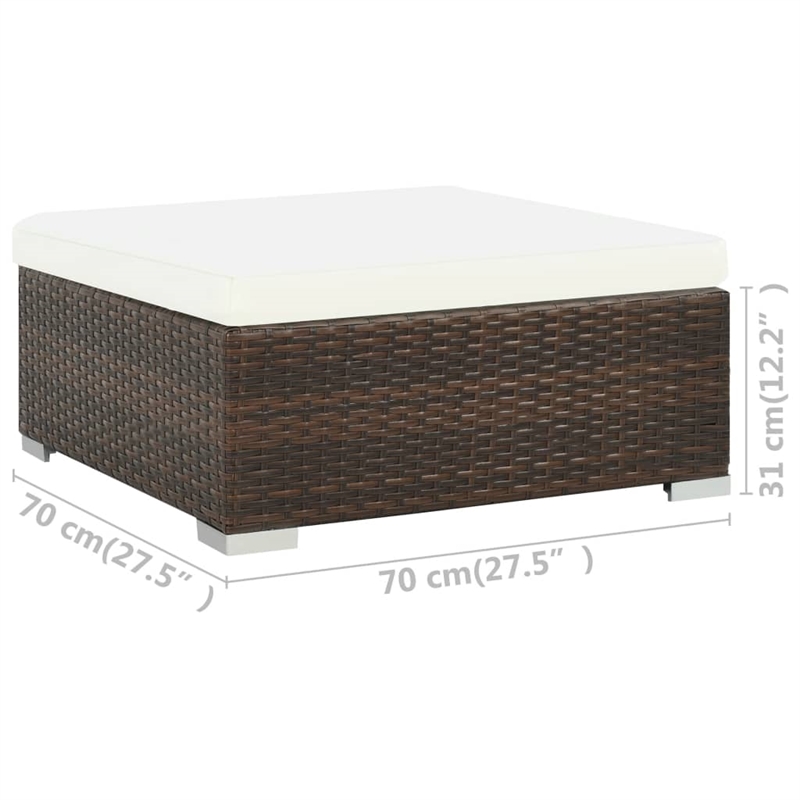 Afuera Living Contemporary Poly Rattan Patio Sofa Set in Brown