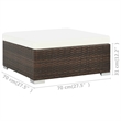 Afuera Living Contemporary Poly Rattan Patio Sofa Set in Brown