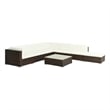 Afuera Living Contemporary Poly Rattan Patio Sofa Set in Brown