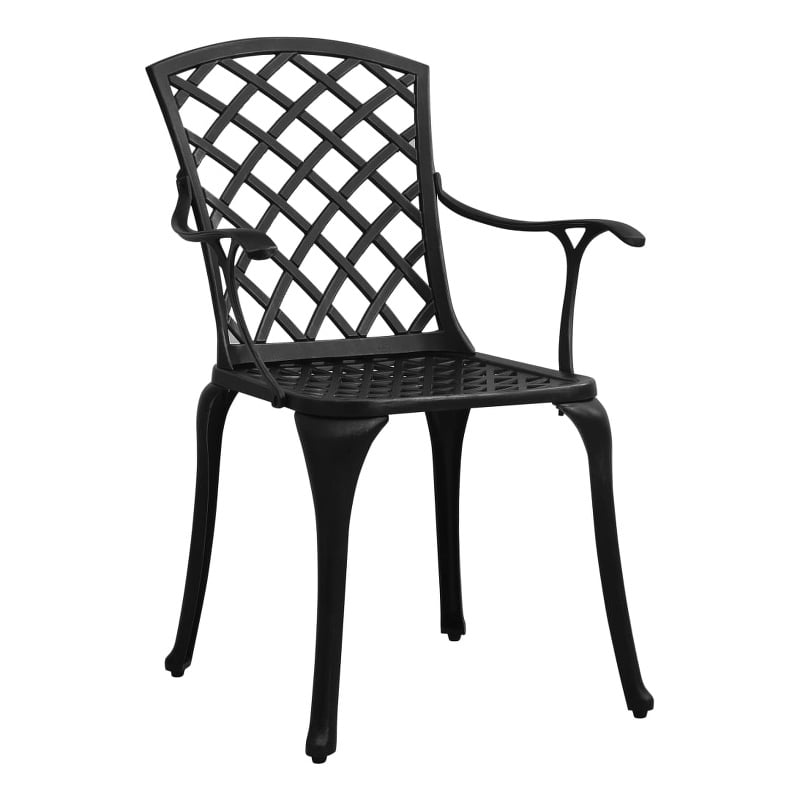 Afuera Living Contemporary 3 Piece Aluminum Small Bistro Set in Black