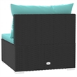Afuera Living Contemporary Synthetic Poly Rattan Sofa in Black