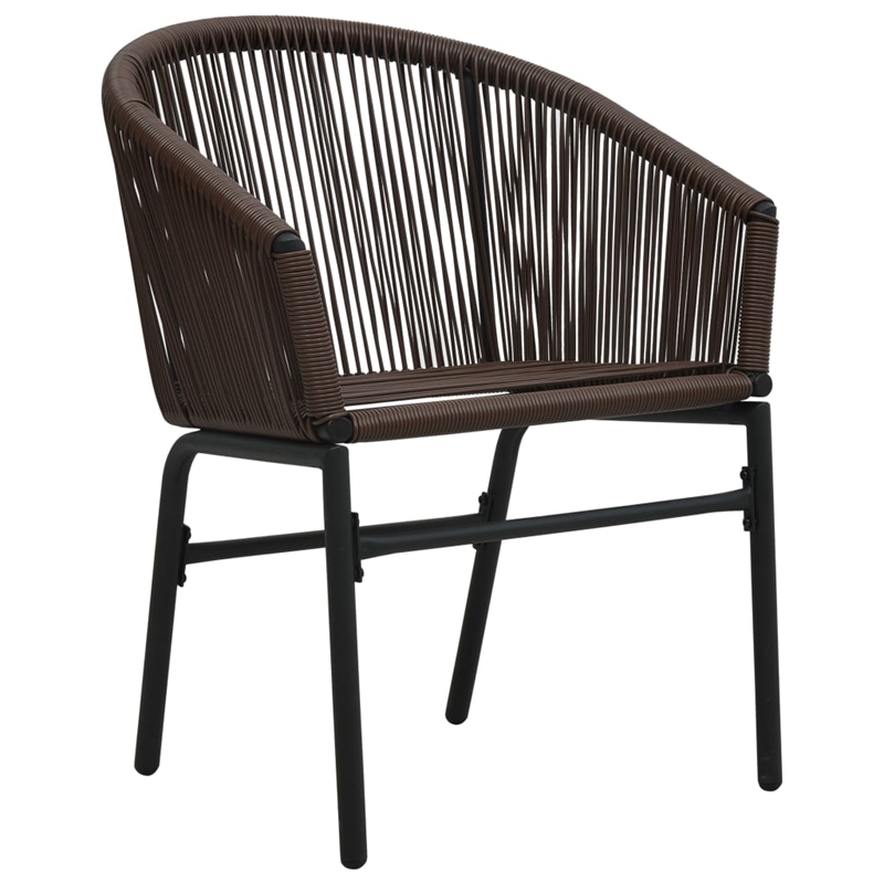 Afuera Living Contemporary Durable Rattan Small Bistro Set in Brown