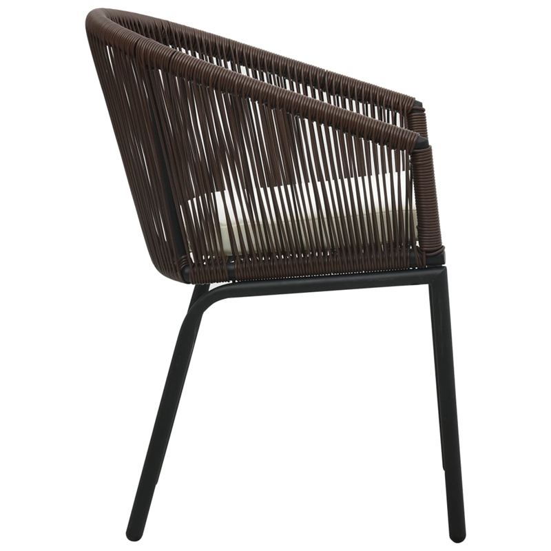 Afuera Living Contemporary Durable Rattan Small Bistro Set in Brown