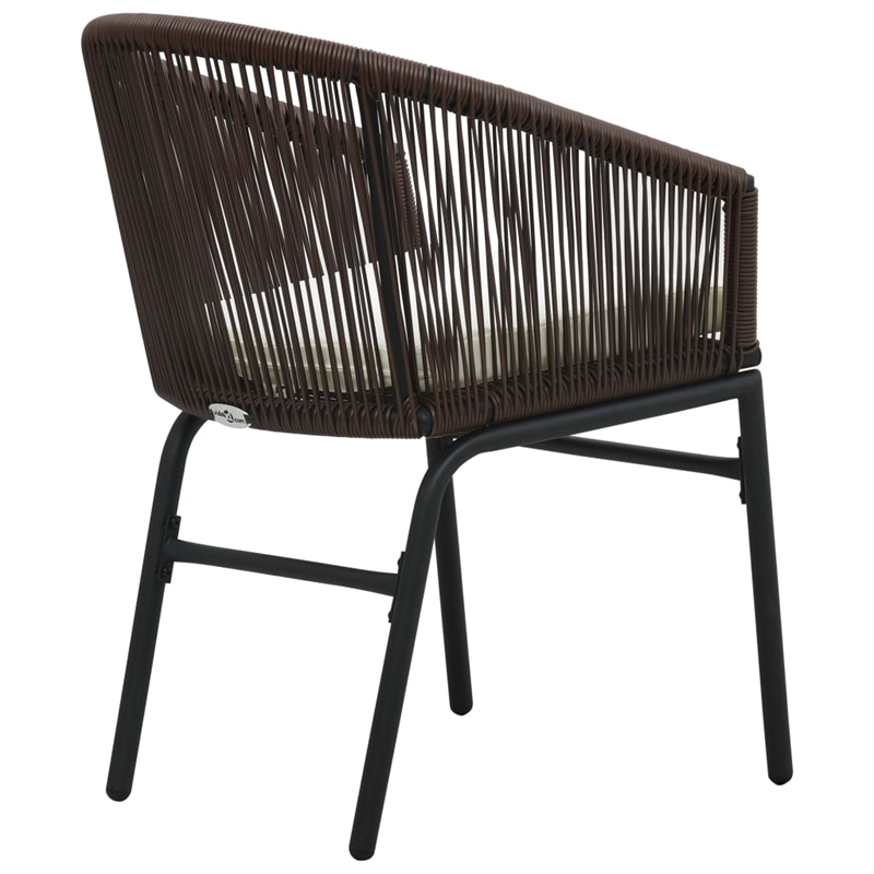 Afuera Living Contemporary Durable Rattan Small Bistro Set in Brown