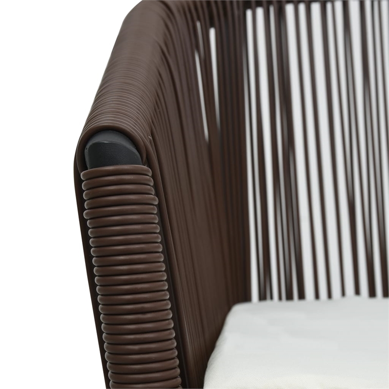 Afuera Living Contemporary Durable Rattan Small Bistro Set in Brown