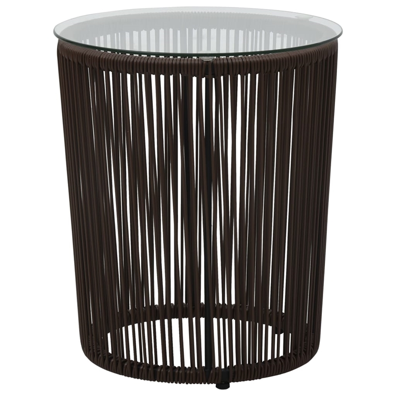 Afuera Living Contemporary Durable Rattan Small Bistro Set in Brown