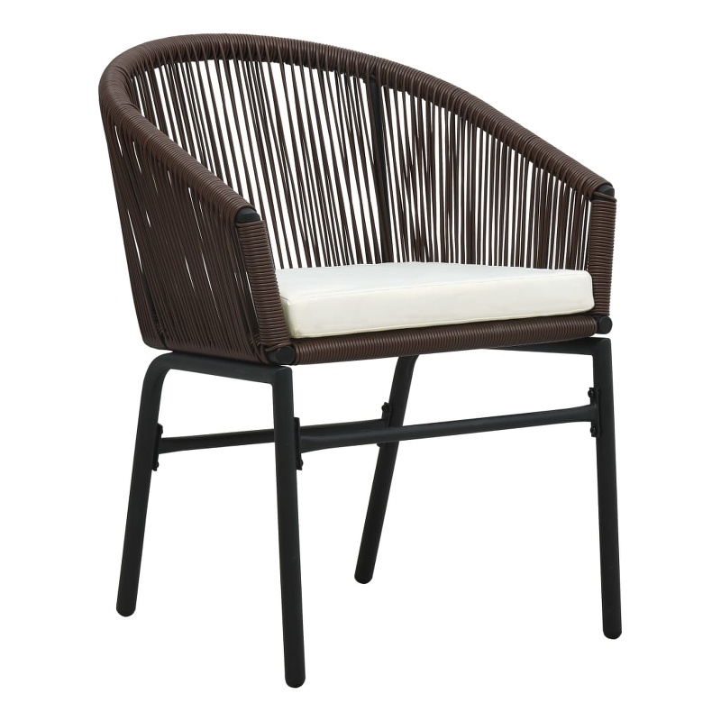 Afuera Living Contemporary Durable Rattan Small Bistro Set in Brown