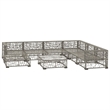Afuera Living Contemporary Synthetic Poly Rattan 8 Piece Lounge Set in Gray
