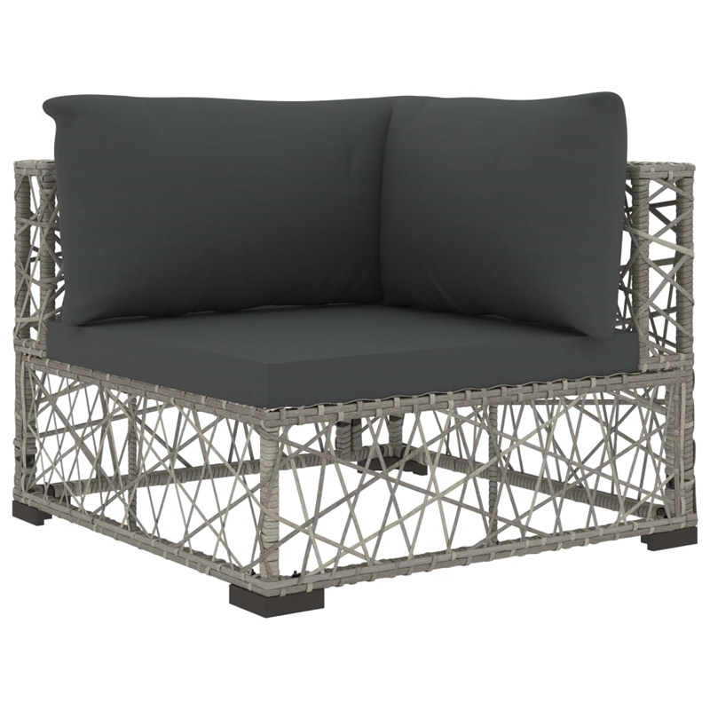 Afuera Living Contemporary Synthetic Poly Rattan 8 Piece Lounge Set in Gray