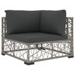 Afuera Living Contemporary Synthetic Poly Rattan 8 Piece Lounge Set in Gray