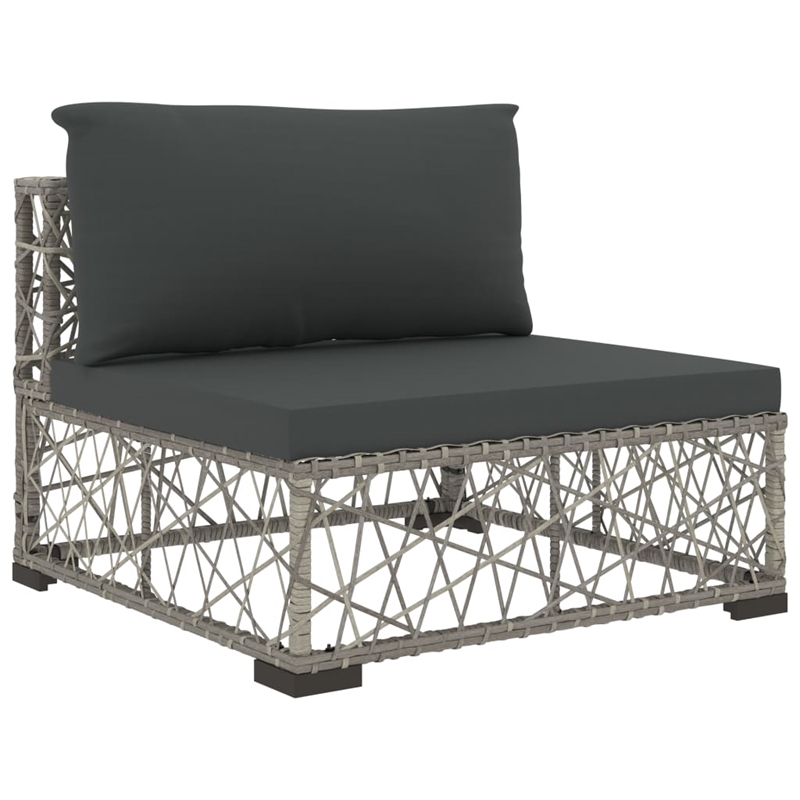 Afuera Living Contemporary Synthetic Poly Rattan 8 Piece Lounge Set in Gray