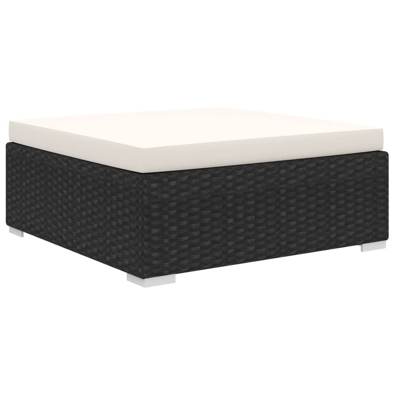 Afuera Living Contemporary 8 Piece Poly Rattan Sofa Black/Cream