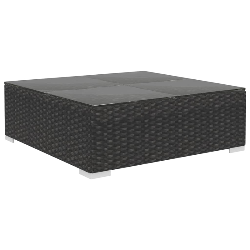 Afuera Living Contemporary 8 Piece Poly Rattan Sofa Black/Cream