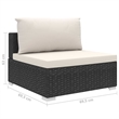 Afuera Living Contemporary 8 Piece Poly Rattan Sofa Black/Cream
