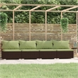 Afuera Living Contemporary Synthetic Poly Rattan Sofa in Brown
