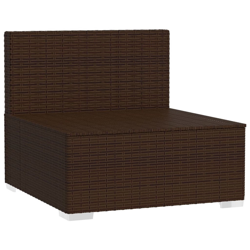 Afuera Living Contemporary Synthetic Poly Rattan Sofa in Brown
