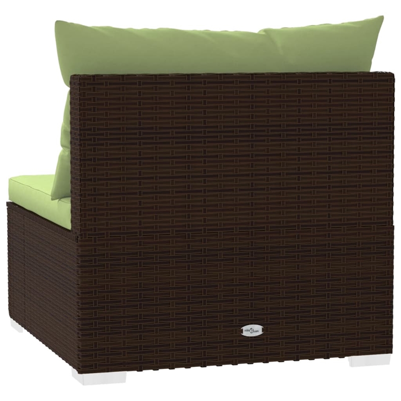 Afuera Living Contemporary Synthetic Poly Rattan Sofa in Brown