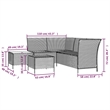 Afuera Living Contemporary 4 Piece Poly Rattan Garden Lounge Set in Gray