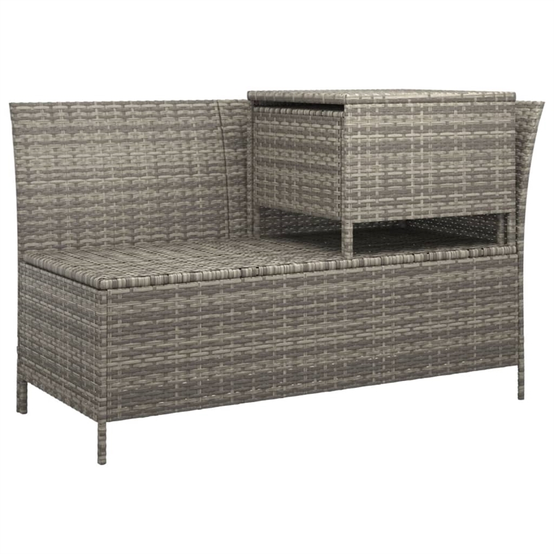 Afuera Living Contemporary 4 Piece Poly Rattan Garden Lounge Set in Gray