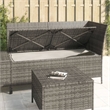 Afuera Living Contemporary 3 Piece Poly Rattan Garden Lounge Set in Gray