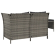 Afuera Living Contemporary 3 Piece Poly Rattan Garden Lounge Set in Gray