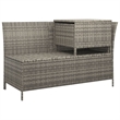 Afuera Living Contemporary 3 Piece Poly Rattan Garden Lounge Set in Gray