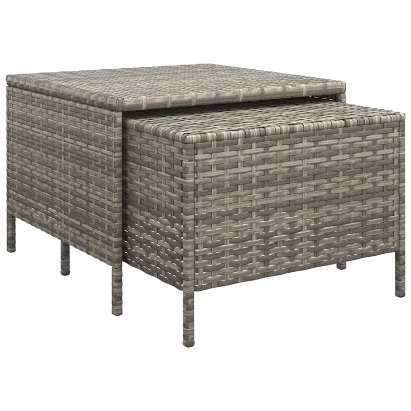 Afuera Living Contemporary 3 Piece Poly Rattan Garden Lounge Set in Gray