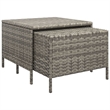 Afuera Living Contemporary 3 Piece Poly Rattan Garden Lounge Set in Gray