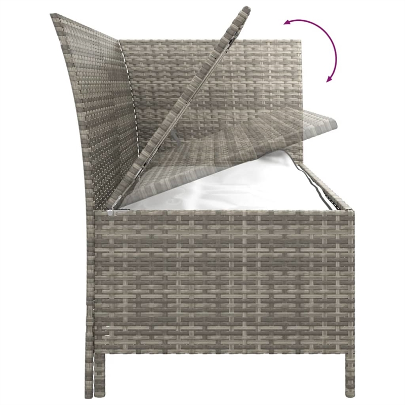 Afuera Living Contemporary 3 Piece Poly Rattan Garden Lounge Set in Gray