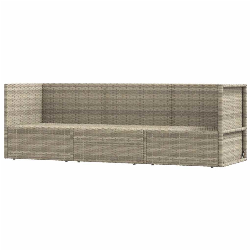 Afuera Living Contemporary 3 Piece Poly Rattan Garden Lounge Set in Gray