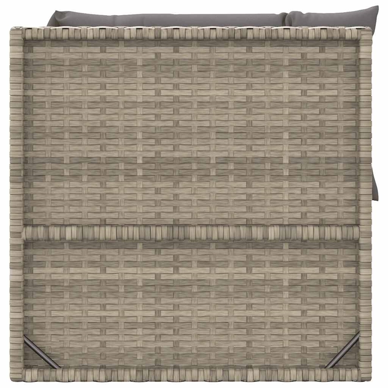 Afuera Living Contemporary 3 Piece Poly Rattan Garden Lounge Set in Gray