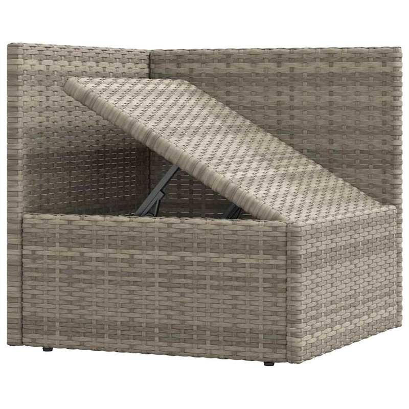 Afuera Living Contemporary 3 Piece Poly Rattan Garden Lounge Set in Gray