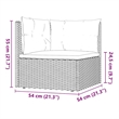 Afuera Living Contemporary 3 Piece Poly Rattan Garden Lounge Set in Gray