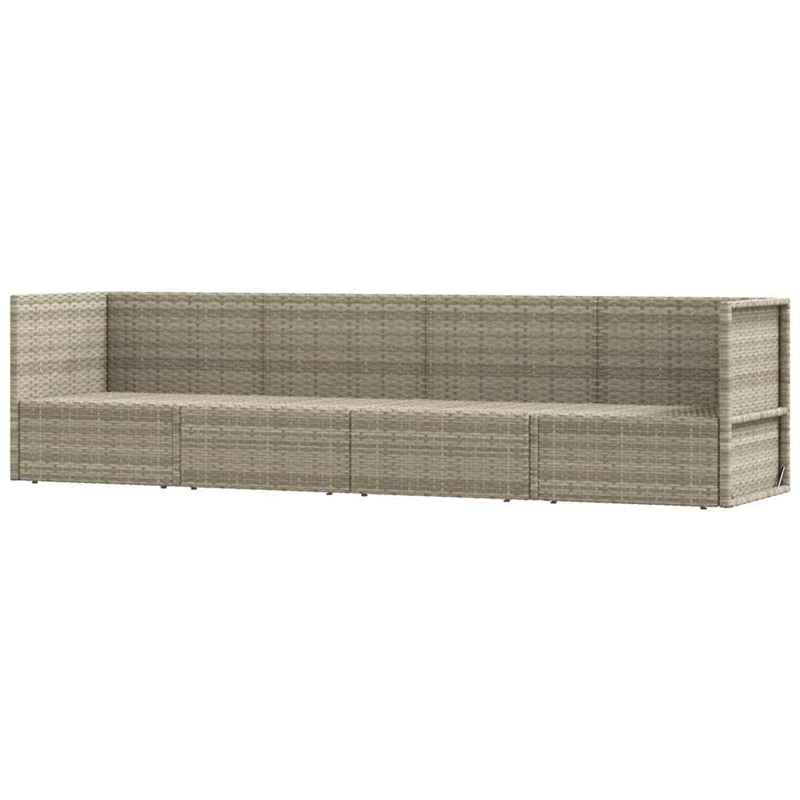 Afuera Living Contemporary Poly Rattan Large Garden Lounge Set in Gray