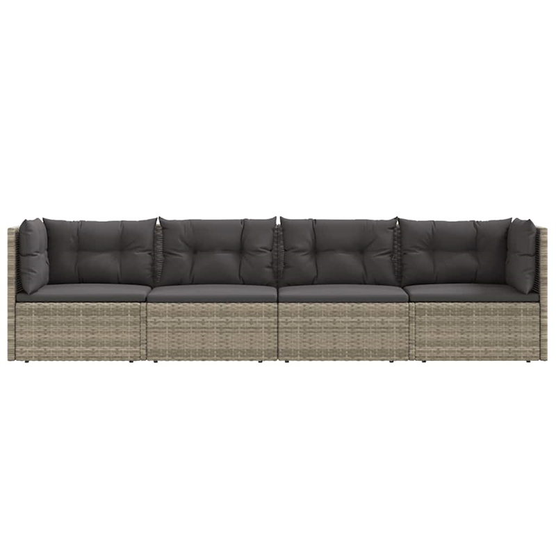 Afuera Living Contemporary Poly Rattan Large Garden Lounge Set in Gray