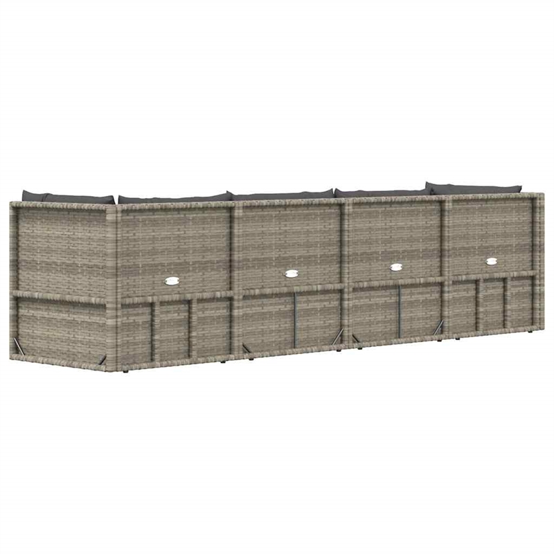 Afuera Living Contemporary Poly Rattan Large Garden Lounge Set in Gray